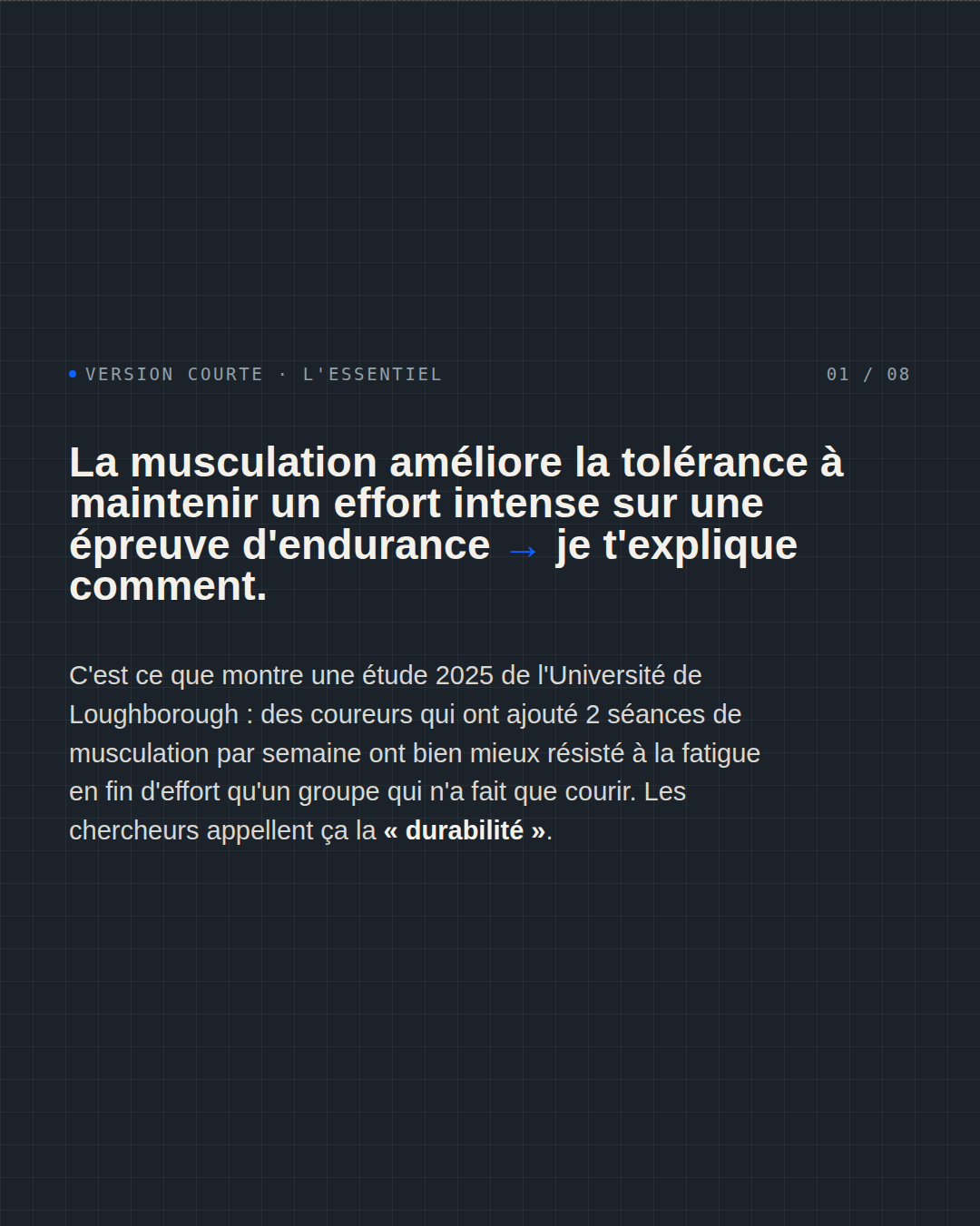 Couverture du carrousel — la musculation et la durabilité en course à pied