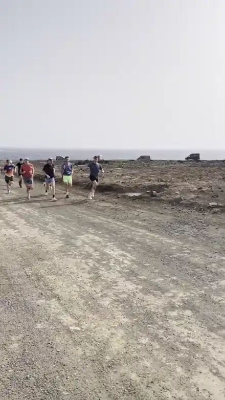 Le groupe en sortie course à pied à Lanzarote